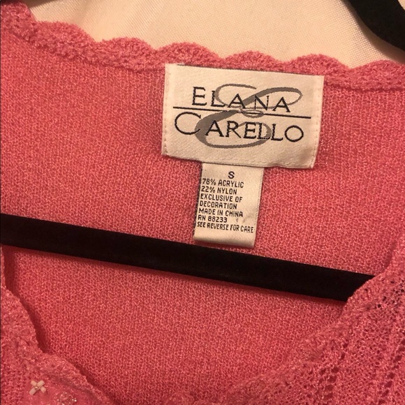 🎁✈️😊Darling, Hot Pink, Beaded Accent, Cardigan, by Elana Carello, NWT - Picture 2 of 11